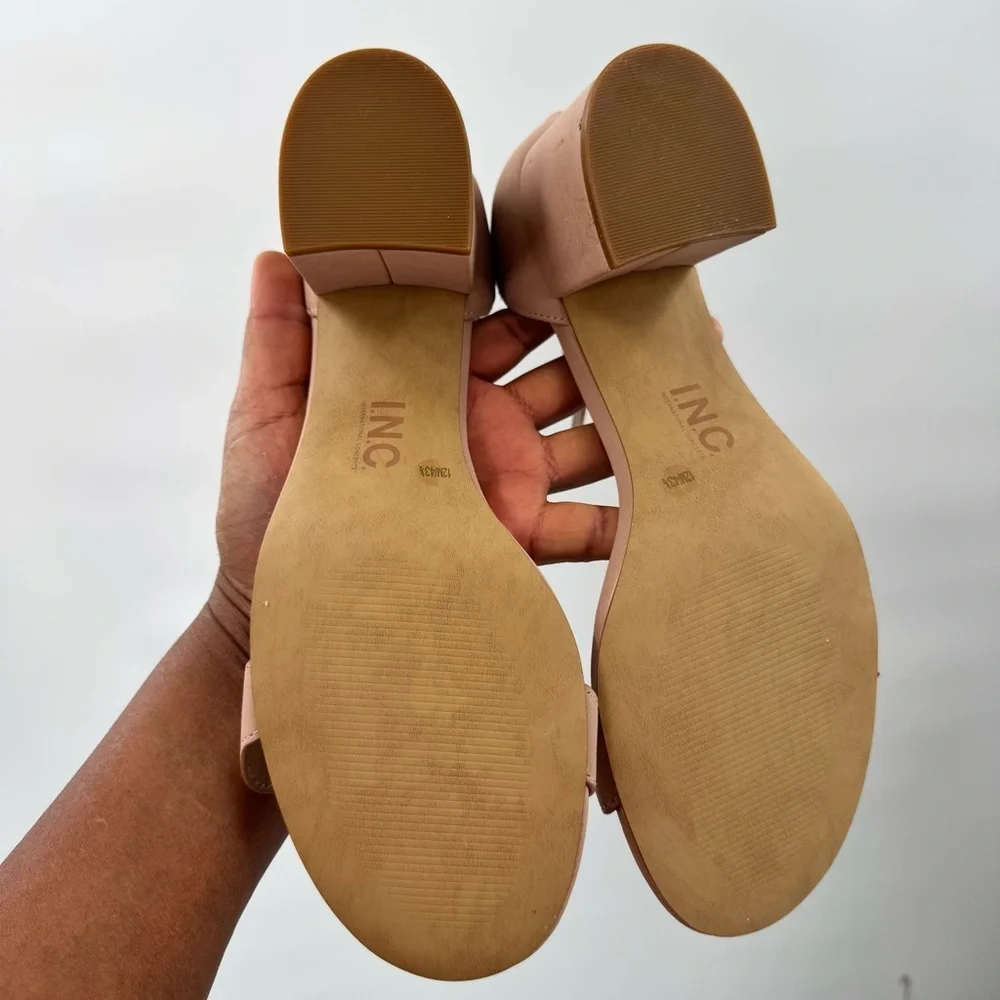 INC International Concepts Women's Tan block heel Sandals 12M